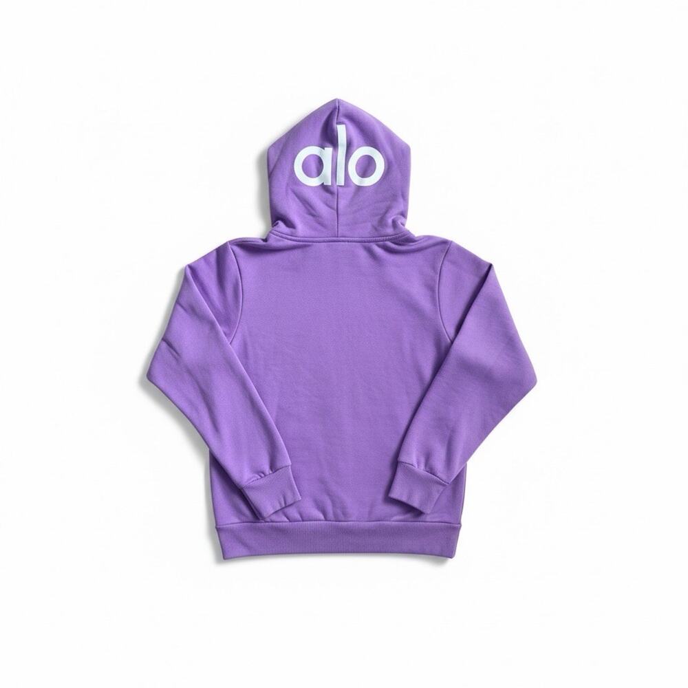 Alo Yoga Hoodie Woman Small Purple Pullover Pocket Logo Hoodie Sweatshirt Rare - Picture 2 of 5